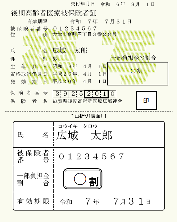 後期高齢者医療被保険者証